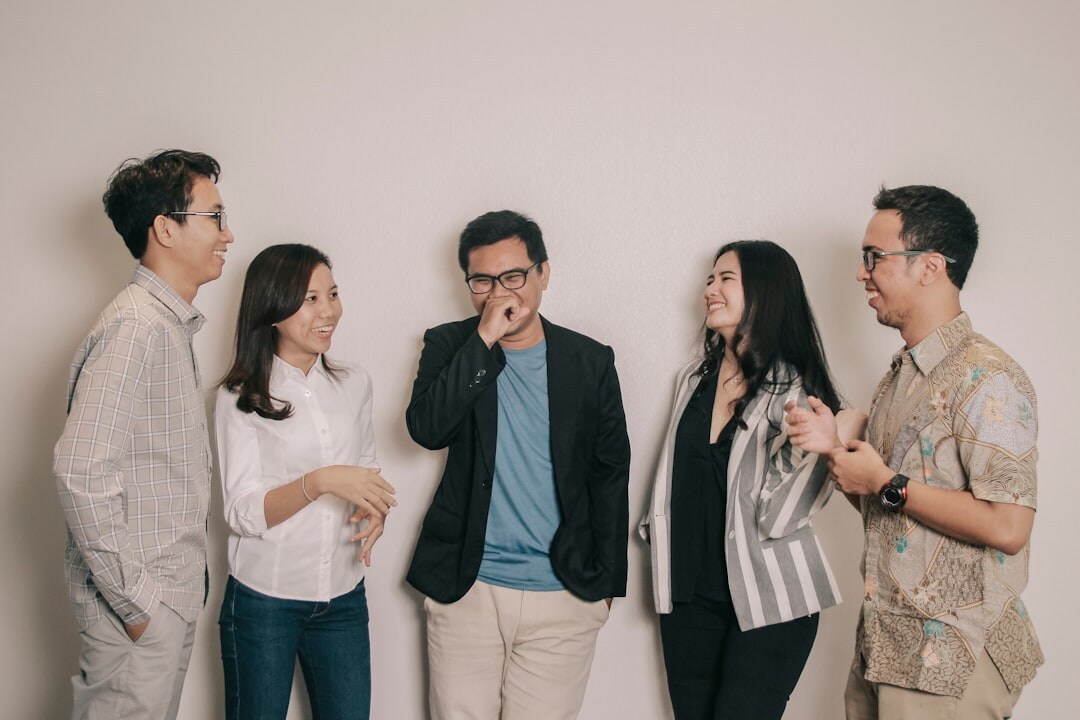 group of young people discussing