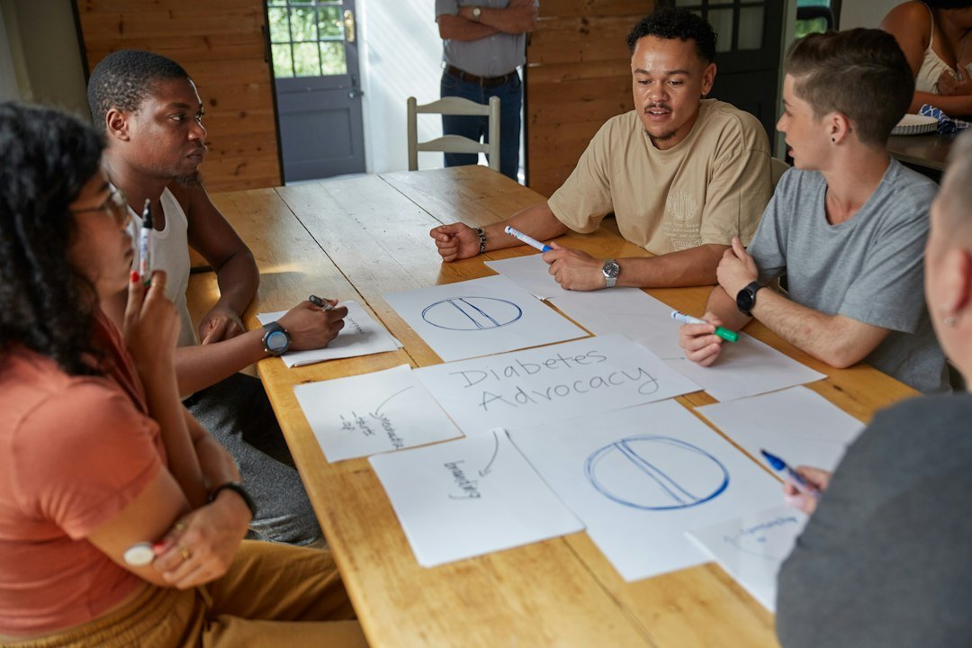 diverse people discussing